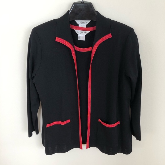 2-Piece Exclusively Misook Top and Cardigan Set - Picture 2 of 8